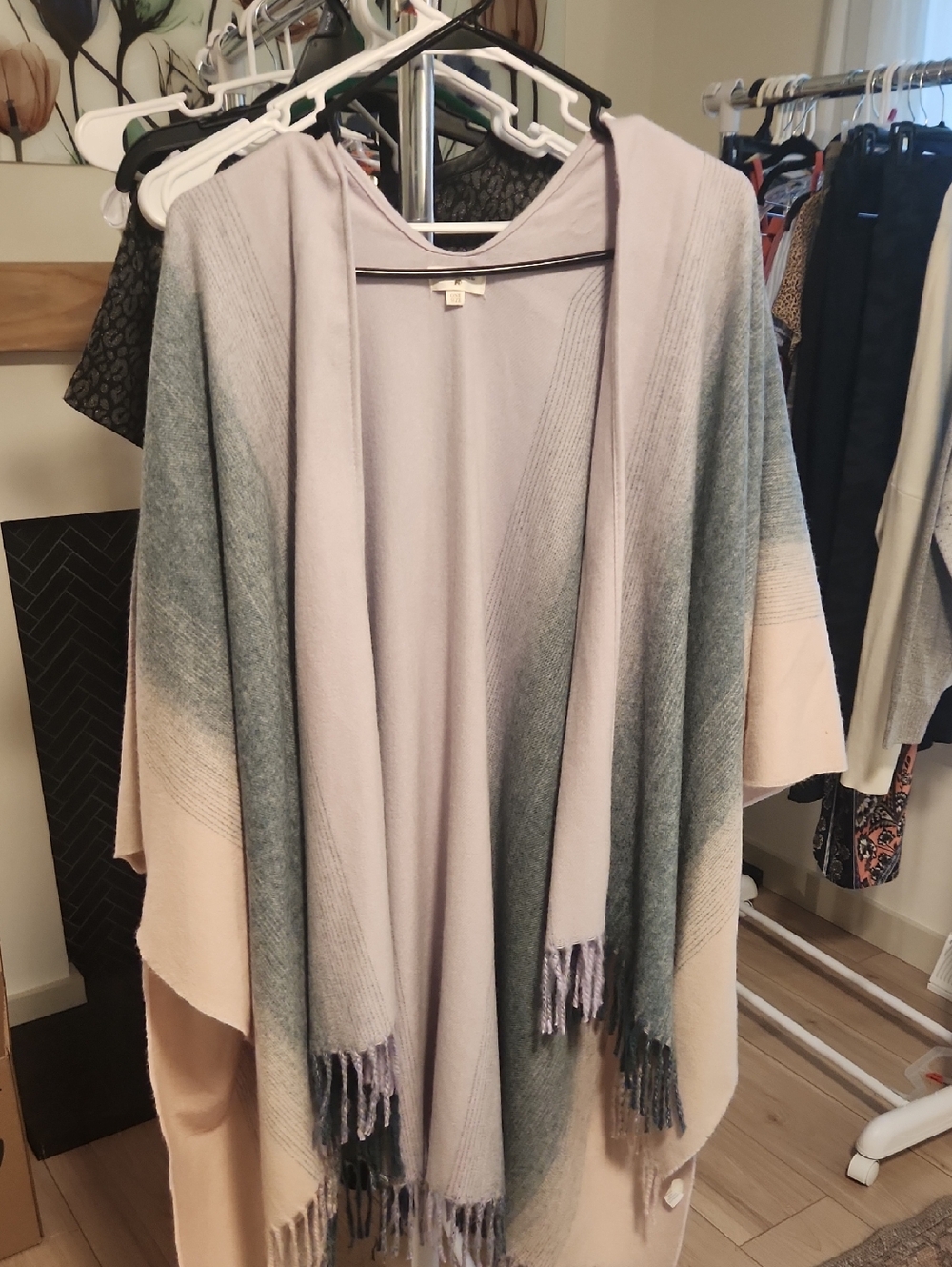 Soft Pastel Wrap with Fringe